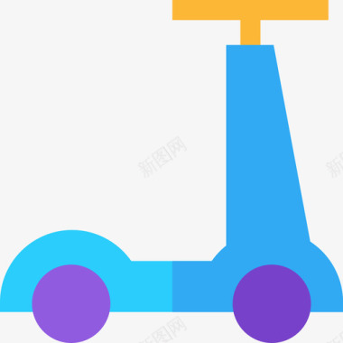 滑板车儿童玩具6扁平图标图标