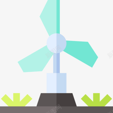 风车可持续能源29扁平图标图标