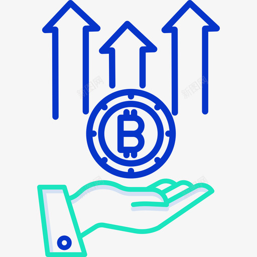 增长比特币加密货币5轮廓颜色图标svg_新图网 https://ixintu.com 加密 增长 比特 货币 轮廓 颜色