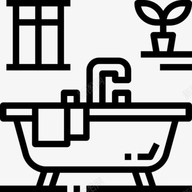 浴室水管工7线性图标图标