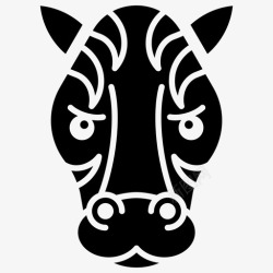 马脸表情斑马脸动物表情符号图标高清图片