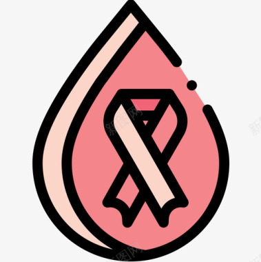 血滴世界癌症意识日11线性颜色图标图标