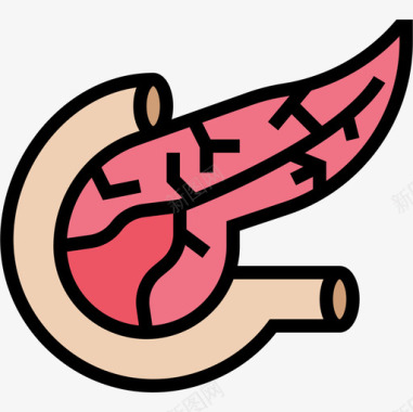 胰腺人体器官6线色图标图标