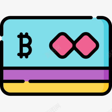 信用卡加密货币62线性彩色图标图标