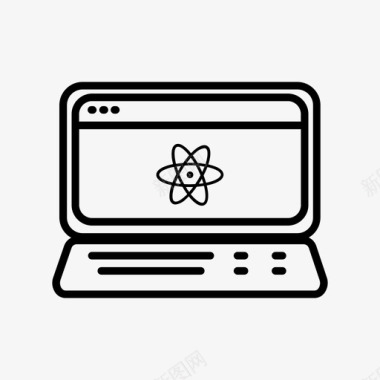 逻辑笔记本电脑原子化学图标图标