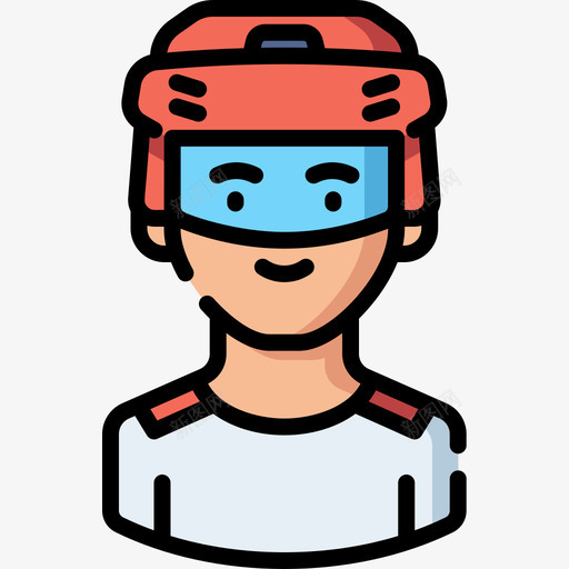 曲棍球运动员体育头像14线性颜色图标svg_新图网 https://ixintu.com 体育头像14 曲棍球运动员 线性颜色