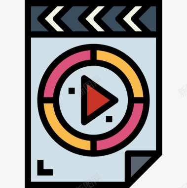 视频文件文件和文件45线性颜色图标图标