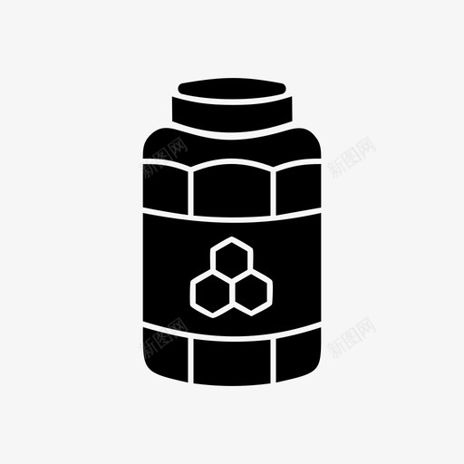 蜂蜜蜜蜂瓶子图标svg_新图网 https://ixintu.com 瓶子 甜味 罐子 营养 蜂蜜 蜜蜂