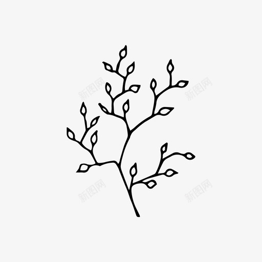 树枝手绘自然图标svg_新图网 https://ixintu.com 手绘 树 树枝 植物 自然