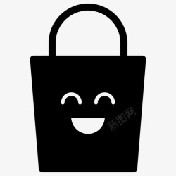 购物袋表情购物袋表情符号情感图标高清图片