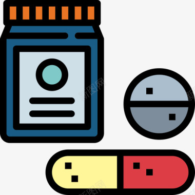 药物药物2线性颜色图标图标