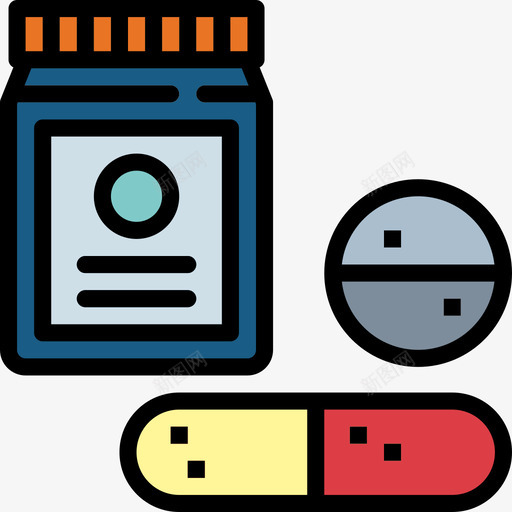 药物药物2线性颜色图标svg_新图网 https://ixintu.com 线性颜色 药物 药物2