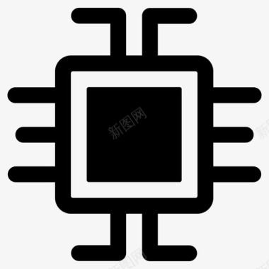 微芯片内存微处理器图标图标