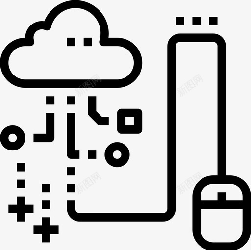 云计算云技术20线性图标svg_新图网 https://ixintu.com 云计算 技术 线性