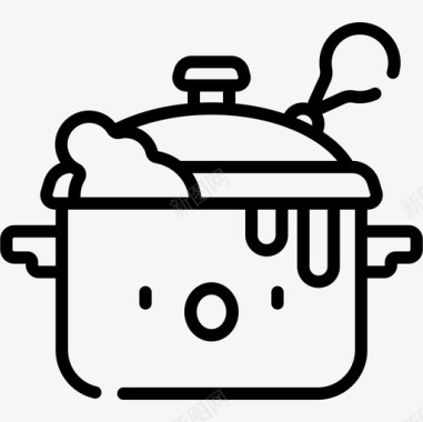 锅烹饪17线性图标图标
