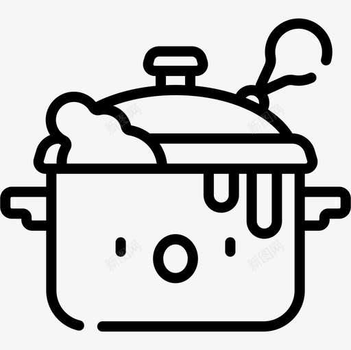 锅烹饪17线性图标svg_新图网 https://ixintu.com 烹饪 线性