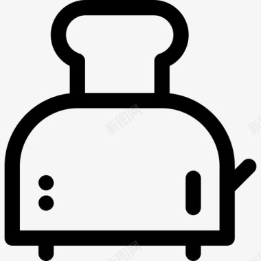 烤面包机烹饪73线性图标图标