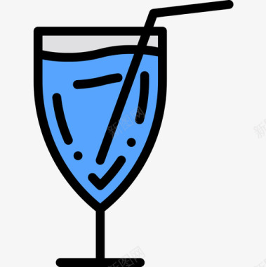 果汁饮料和饮料5原色图标图标