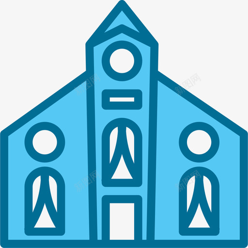 教堂房地产105蓝色图标svg_新图网 https://ixintu.com 房地产105 教堂 蓝色