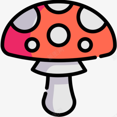 蘑菇秋天53线形颜色图标图标