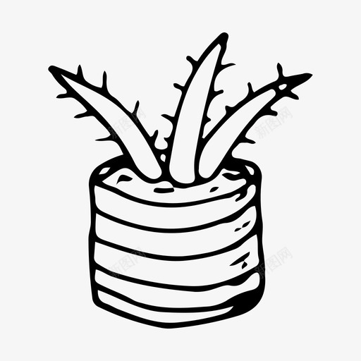 植物盆栽仙人掌手绘图标svg_新图网 https://ixintu.com 仙人掌 室内植物 手绘 植物 植物盆栽