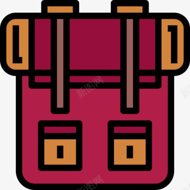 背包背包客3线性颜色图标图标