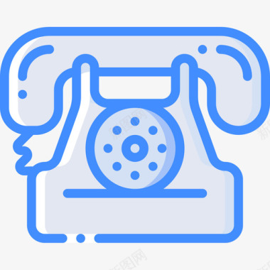 电话五十年代4蓝色图标图标