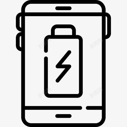 电池电话25线性图标svg_新图网 https://ixintu.com 电池 电话 线性