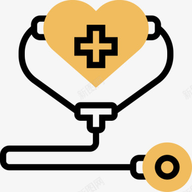 健康慈善元素5黄影图标图标