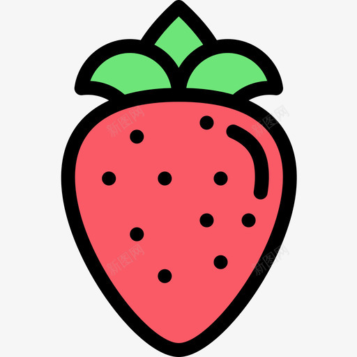 草莓春季75线形颜色图标svg_新图网 https://ixintu.com 春季 线形 草莓 颜色