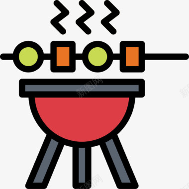 烤架farmer4线性颜色图标图标