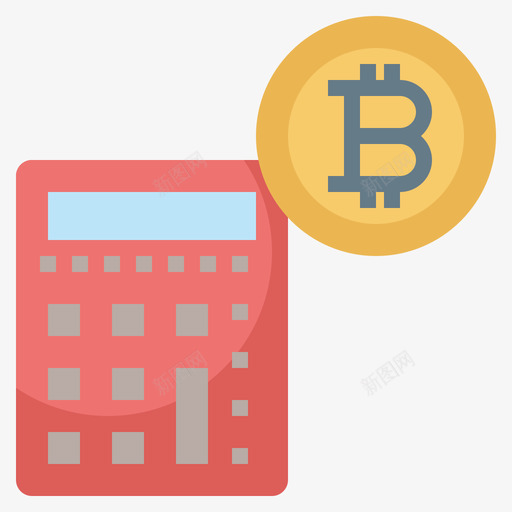 计算器比特币93扁平图标svg_新图网 https://ixintu.com 扁平 比特 计算器