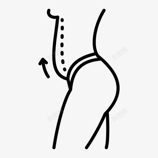 腰部提升腹部保健图标svg_新图网 https://ixintu.com 保健 吸脂 提升 整形外科 腰部 腹部