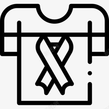 T恤衫世界癌症意识日第12天线性图标图标