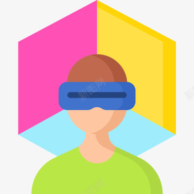 虚拟现实虚拟现实58平面图标图标