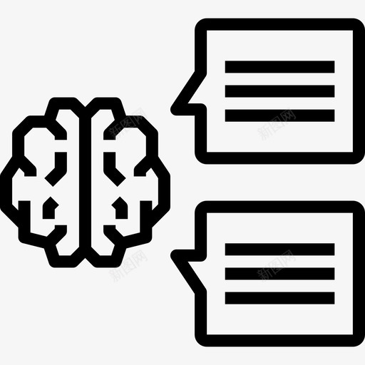 接触大脑概念线性图标svg_新图网 https://ixintu.com 大脑 接触 概念 线性