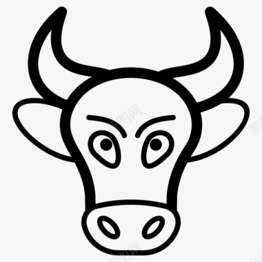 牛头表情符号情感图标图标
