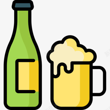 啤酒事件20线性颜色图标图标