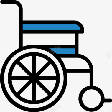 轮椅46号医院线性颜色图标图标