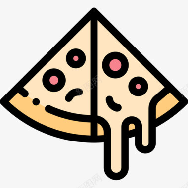 披萨派对和庆祝17线性颜色图标图标