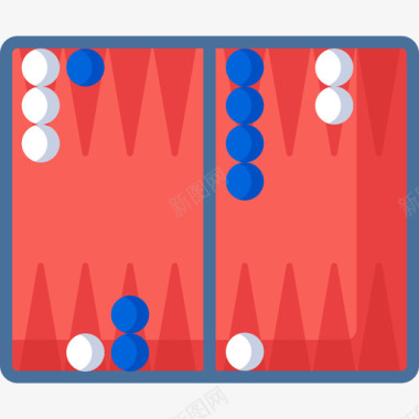 双陆棋游戏73平坦图标图标