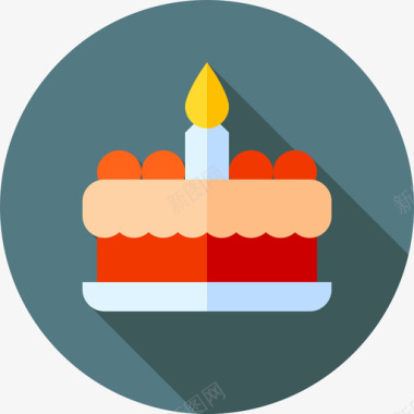 生日蛋糕生活方式17扁平图标图标