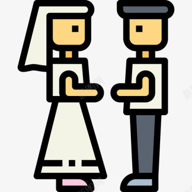 婚礼婚礼153线性颜色图标图标