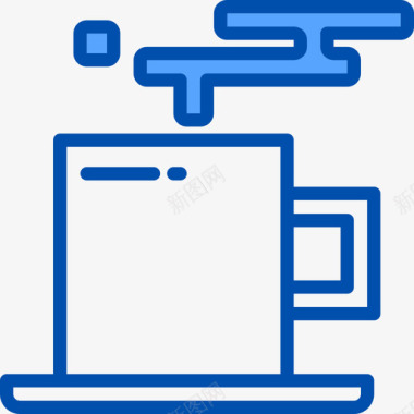 咖啡网页平面4蓝色图标图标