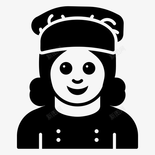 女厨师化身角色图标svg_新图网 https://ixintu.com 人类 化身 厨娘 女人 女厨师 表情符号矢量图标 角色