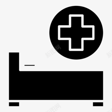 卧床诊所医院图标图标