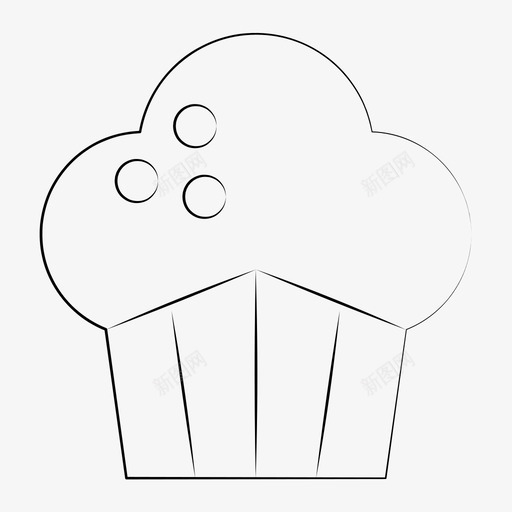 纸杯蛋糕甜点手绘面包店图标svg_新图网 https://ixintu.com 手绘面包店 甜点 纸杯蛋糕