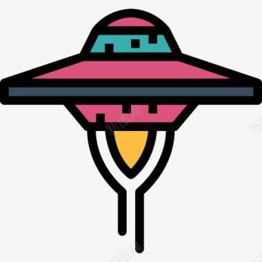 不明飞行物外星人不明飞行物3线性颜色图标图标