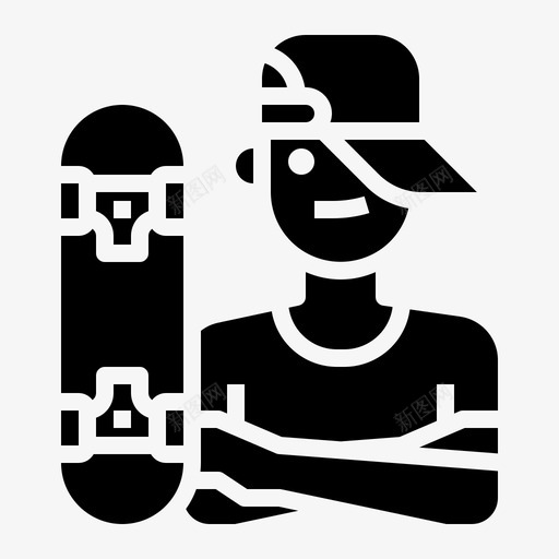滑板化身生活方式图标svg_新图网 https://ixintu.com 人和 化身 坚实 滑板 生活方式