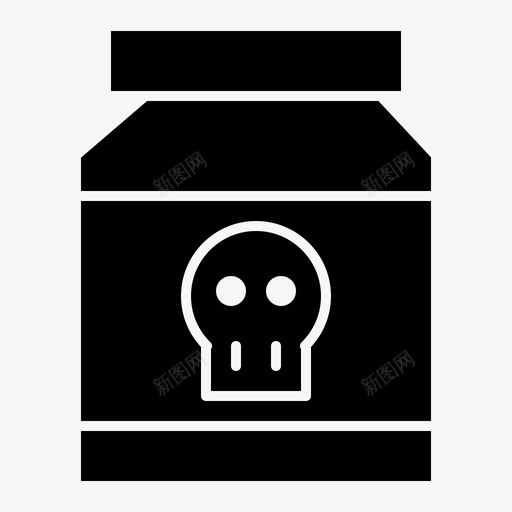 危险医疗药瓶图标svg_新图网 https://ixintu.com 元素 医疗 危险 头骨 有毒 毒药 药剂 药瓶